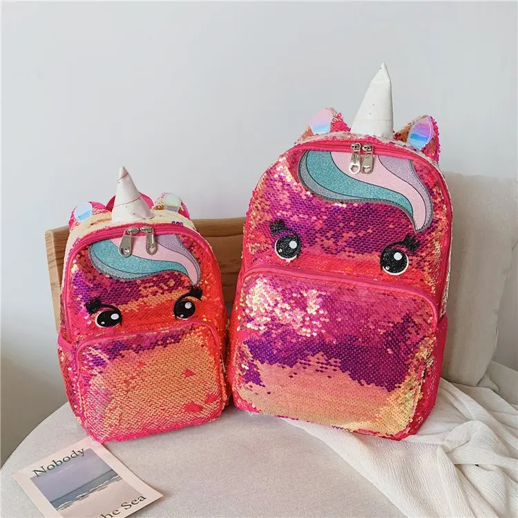 Small Pink JI HAO брендовый дизайн детский рюкзак из искусственной кожи на молнии женский рюкзак для путешествий модные блестки большой емкости Симпатичные Рюкзаки - Цвет: Small Pink