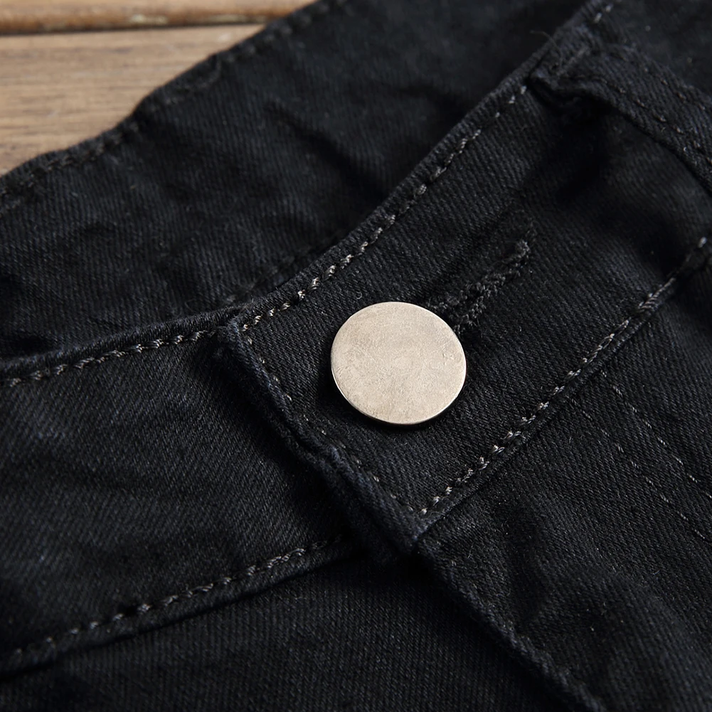 Модные мужские джинсы 2020 облегающие с потертостями однотонные зауженные прямые