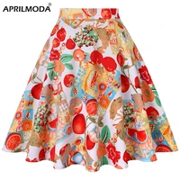 daily casual cotton midi skirt women retro vintage sundress spring summer high waist office korean school cotton a line skirts
