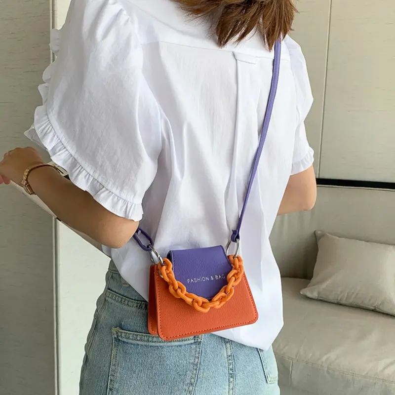 

2020 New Chain Small Crossbody Bags For Women Hit Color Shoulder Messenger Bag Femme Lady Luxury Handbags