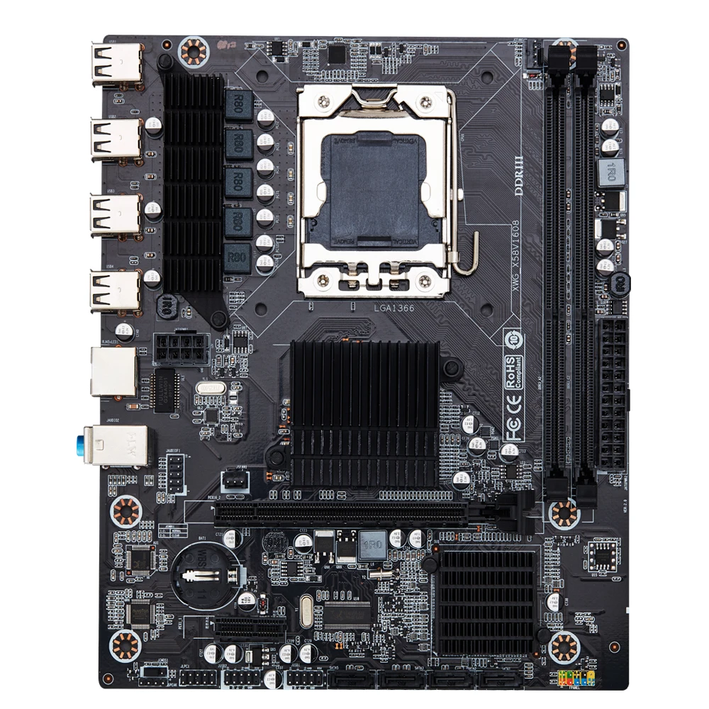 Материнская плата X58 LGA 1366 LGA1366 поддержка REG ECC DDR3 и процессор xeon USB3.0 AMD RX серия