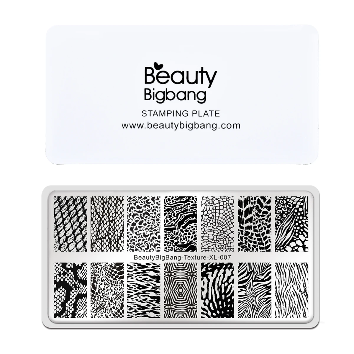 Пластина для стемпинга ногтей Beautybigbang сделай сам текстура 007 змеиная кожа