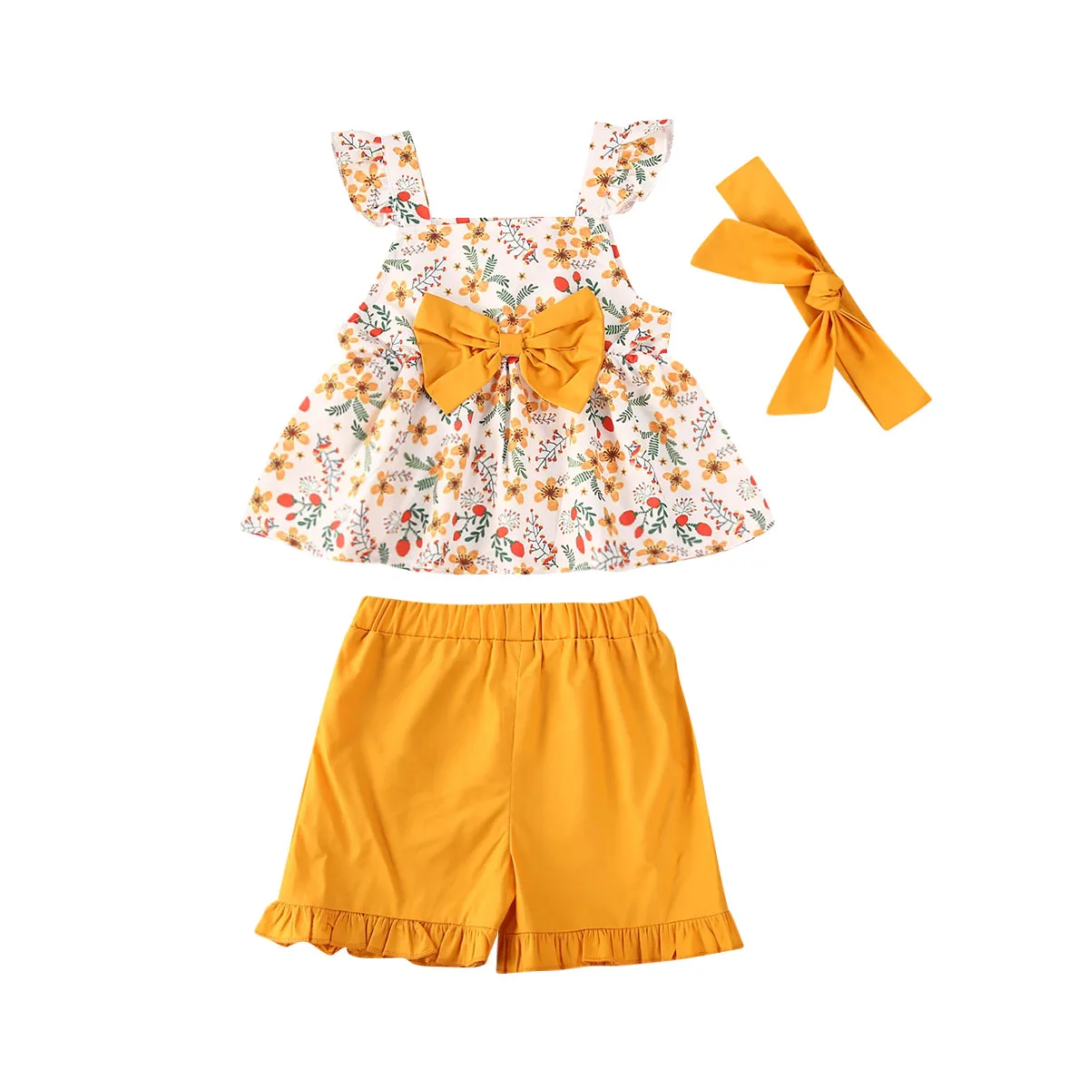 

Летняя одежда для девочек костюм для От 1 до 4 лет дети девочки розовое и рукавами-крылышками для девочек, топ, футболка с эластичной резинкой...