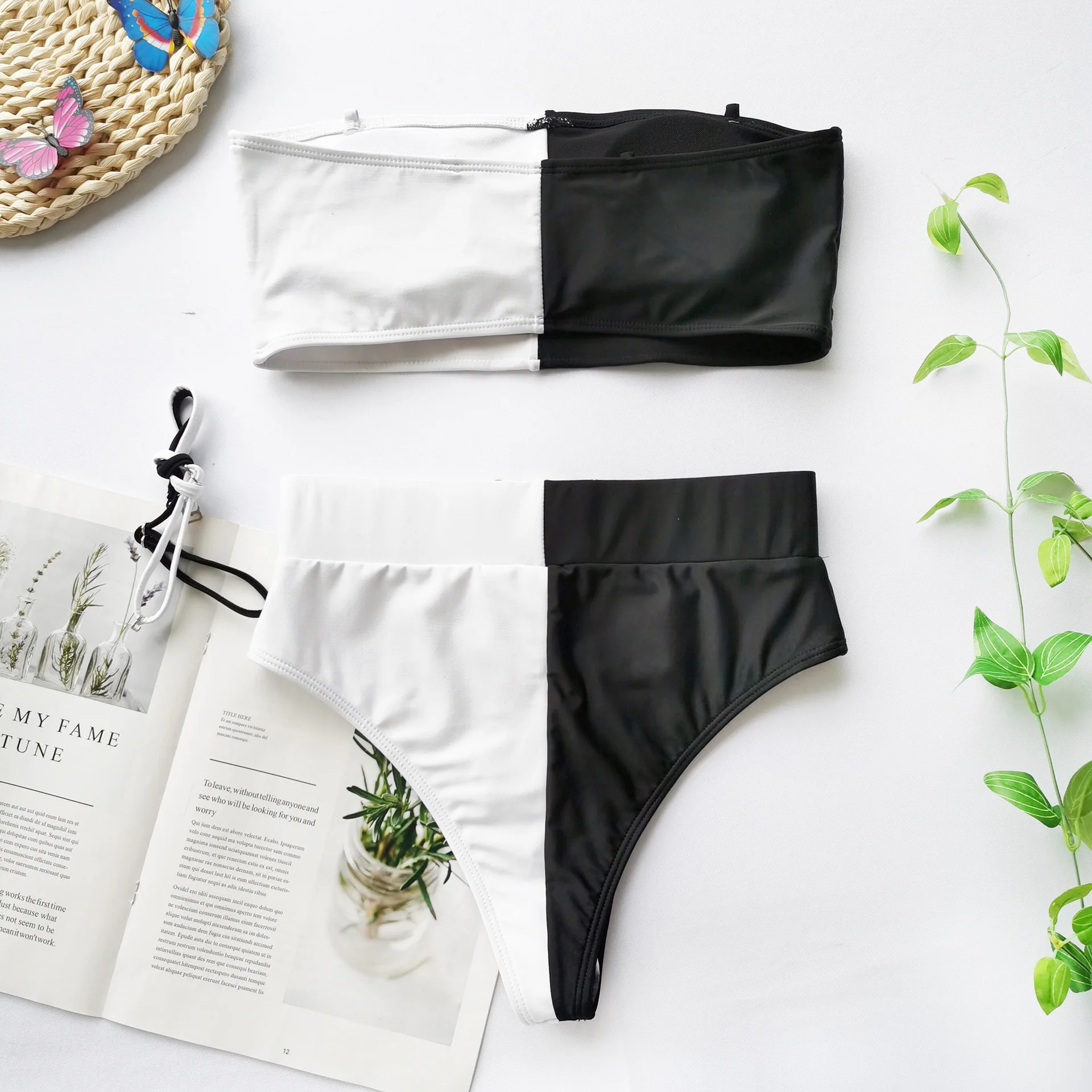 

Sexy High Waist Bikini 2021 Solid Bandage Swimsuit Women Swimwear Push Up Bikini Set Brazilian Biquini Summer Beach Bathing Suit