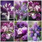 EverShine Алмазная живопись полная площадь Алмазный сирень вышивка крестиком Алмазная мозаика цветы картина стразы ваза наборы мозаики искусство стены