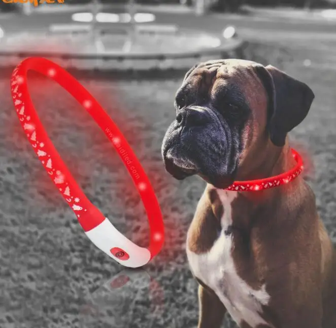 

Ошейник для собак со светодиодной подсветильник кой и зарядкой от usb
