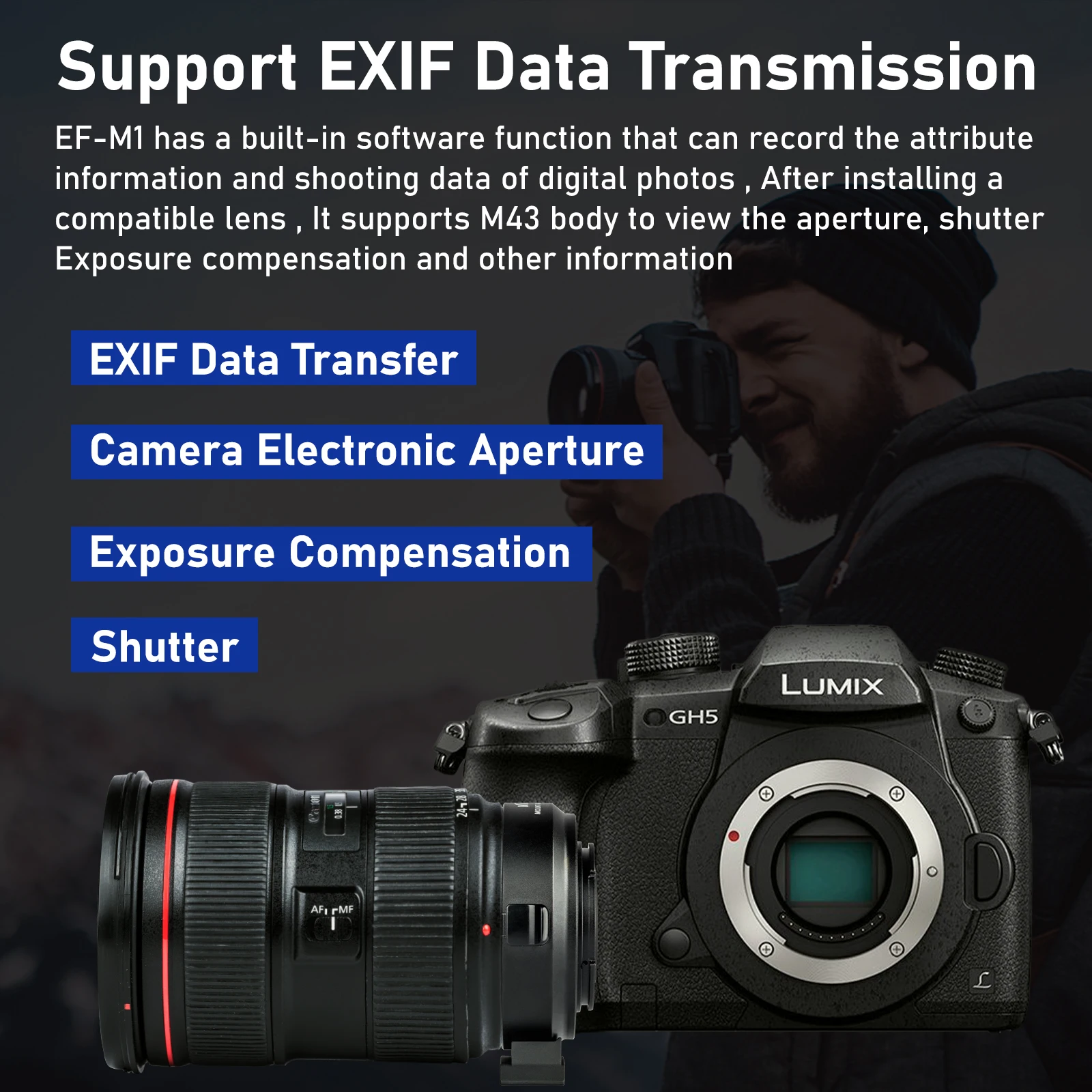 Viltrox EF-M1 Автофокус M43 объектива переходное кольцо для USM Canon EF EF-S объектив M4/3 Камера