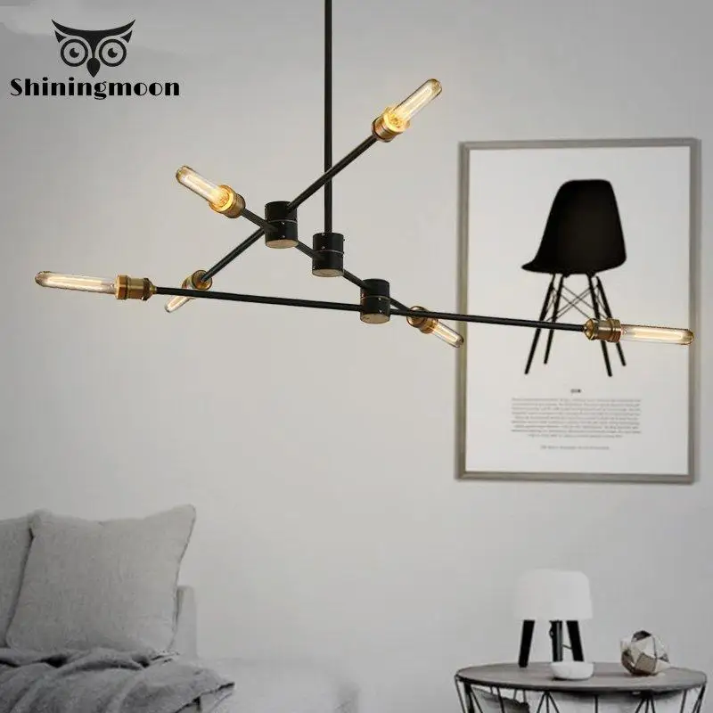 Винтажная железная люстра Американский промышленный Лофт освещение Крытый Бар