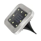 Светодиодный квадратный наземный светильник на солнечной батарее, уличный садовый светильник для дорожки, пола, освещение для сада, настила, двора, лампы для газона