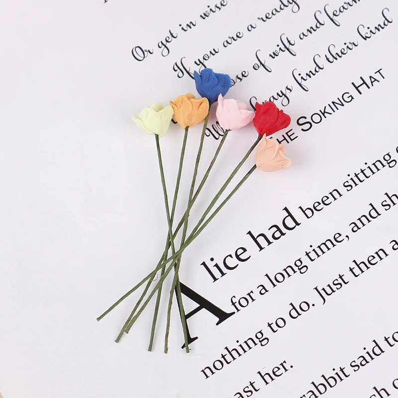 5 шт./лот 1:12 миниатюрный кукольный домик имитация растений розы модель мебель