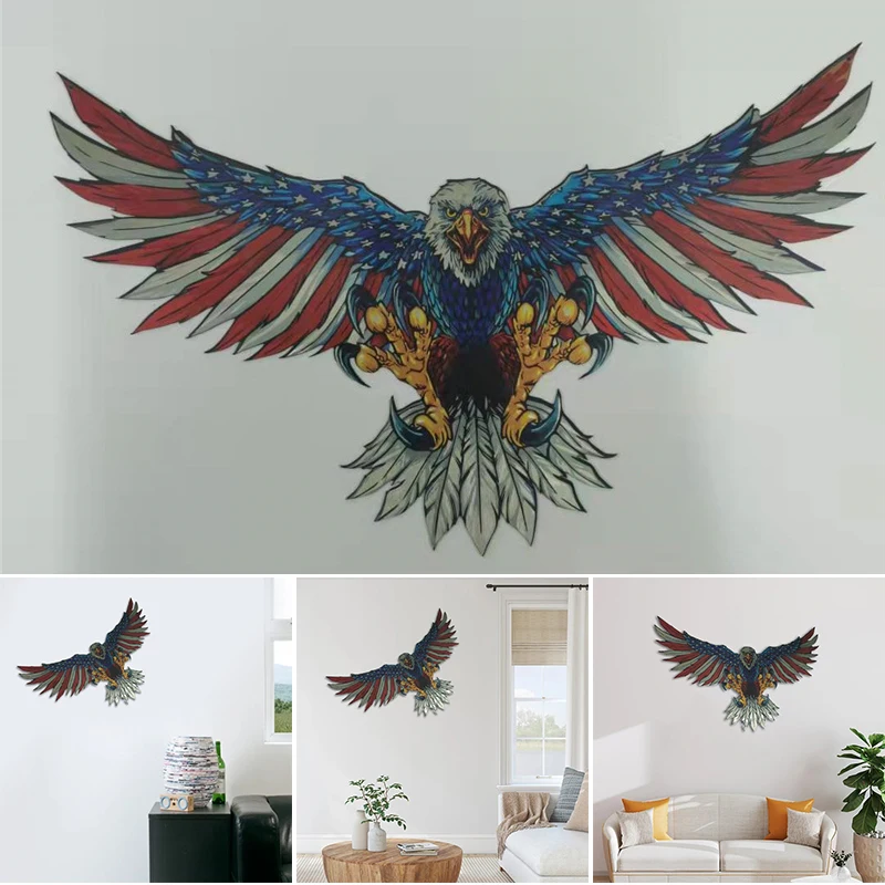 

Newly United States Bald Eagle Hanging Ornament Stars and Stripes Patriotic Wall Pendant Stained Metal Art Home Decoration