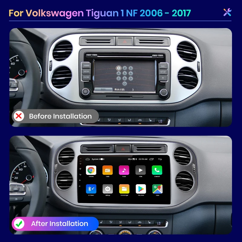 Автомагнитола AWESAFE PX9 для Volkswagen Tiguan 1 NF 2006-2017 мультимедийный видеоплеер с GPS 2din Android