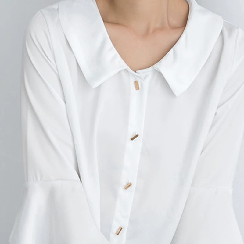 Рубашка Sungtin Женская с воротником Питер Пэн Офисная Элегантная блузка