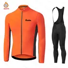 Raudax 2021 зимний флисовый термокостюм для езды на велосипеде на открытом воздухе, мужской костюм из Джерси с длинным рукавом, одежда для горного велосипеда, комплект брюк с нагрудником