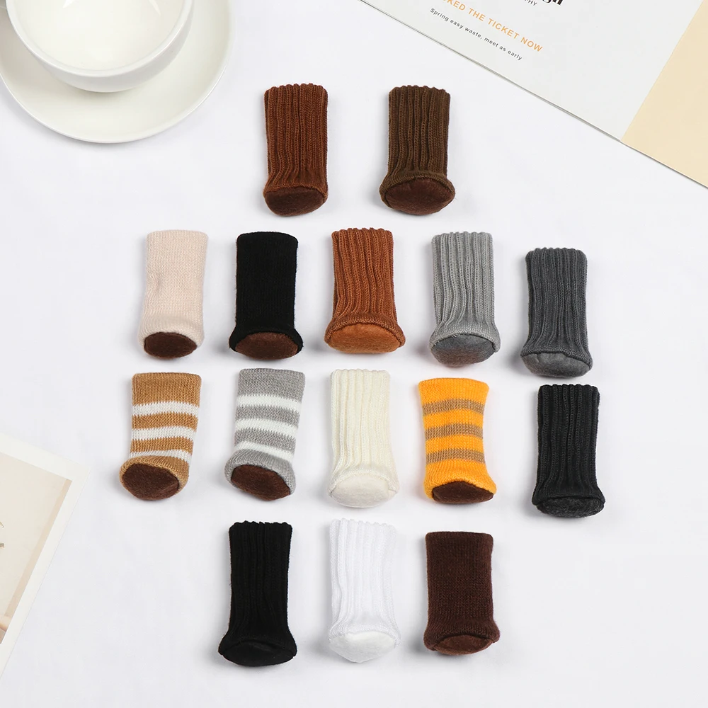4Pcs Knitted Chair Leg Socks Furniture Table Feet Floor Protectors Covers Protection Pads Moving Noise Reduction | Мебель