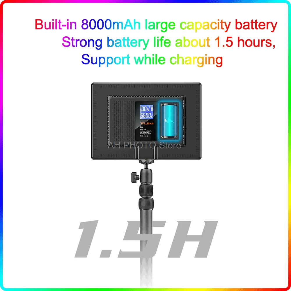 

VIJIM K4 Key Light LED Video Panel Streaming Light Studio Photography Light 3200K-5600K Bi-Color emperature for YouTube Tiktok