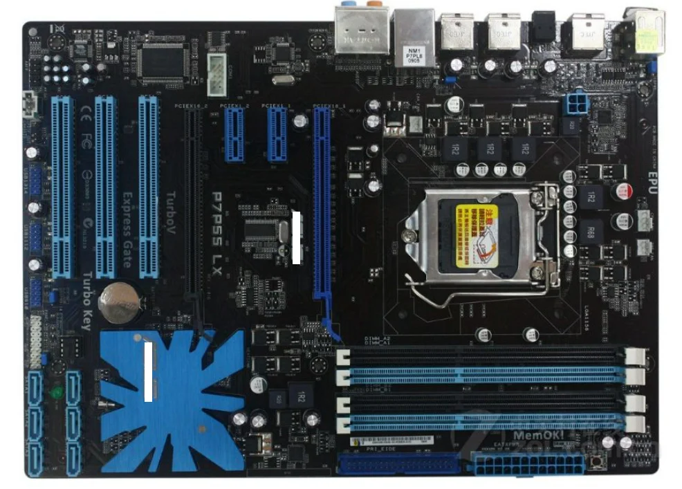 

P7P55 LX оригинальная материнская плата LGA 1156 DDR3 USB2.0 16 Гб P55 б/у настольная материнская плата