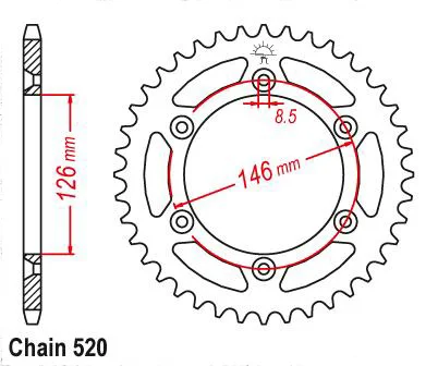 Задняя звездочка для мотоцикла 520 44T 47T 49T 51T Suzuki DR350 DR-Z400 RM100 RM125 DR250 RM250 RM-Z250 RM-Z450 DR-Z250