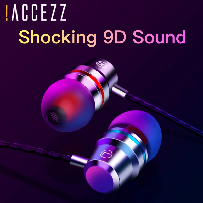 

!ACCEZZ Alloy In-Ear 3.5mm Earphone With Microphone HiFi Bass Headset 3.5mm Audio Jack Earphones For Xiaomi Samsung S6 Earphones