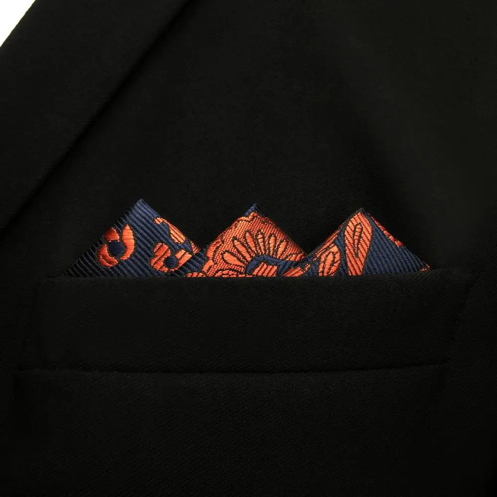 FH12 Пейсли мужской карманный квадратный оранжевый синий свадебный Шелковый