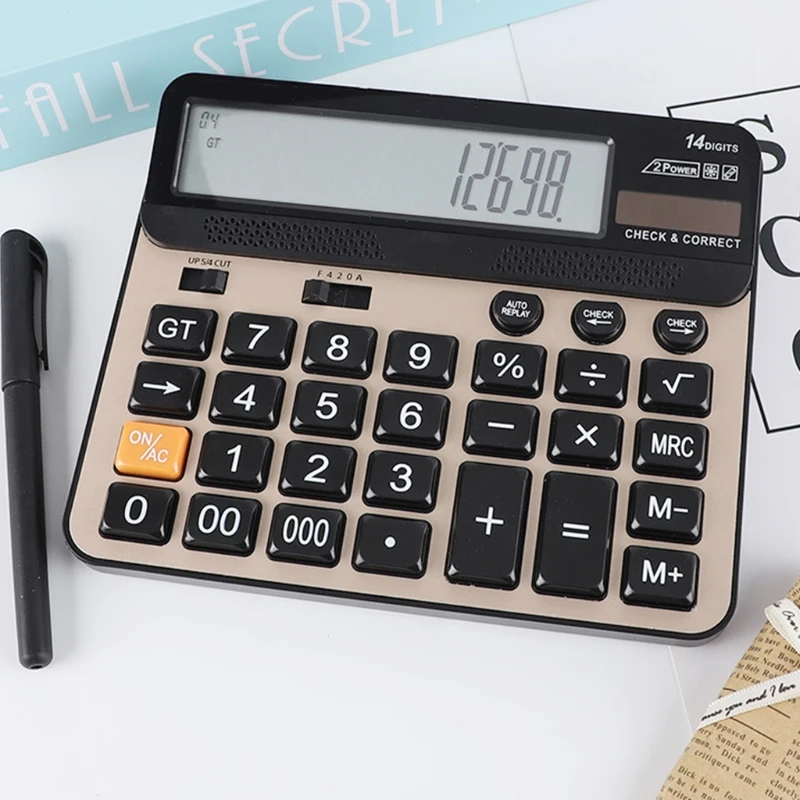 

H7JA инструменты для финансового учета, 14-Разрядный электронный калькулятор, калькулятор с большим экраном, калькуляторы для дома, офиса, шко...