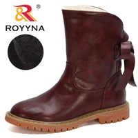 royyna 2020 new arrival luxury designer women platform boots brand woman boots fashion plush warm high top snow boots lady
