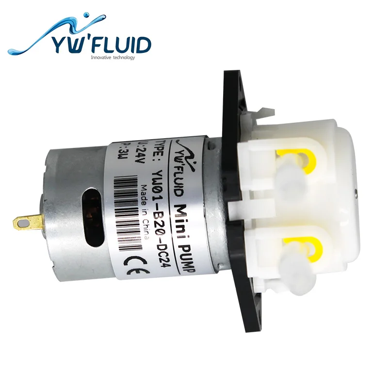YWfluid высокого качества 12v/24v электропитания мини водный перистальтический насос в