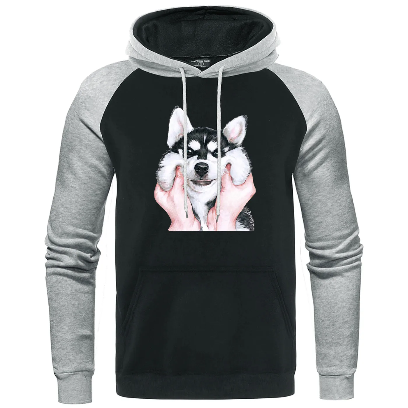 Озорная милая собака жесты мальчик толстовки прекрасный Сибирский с принтом