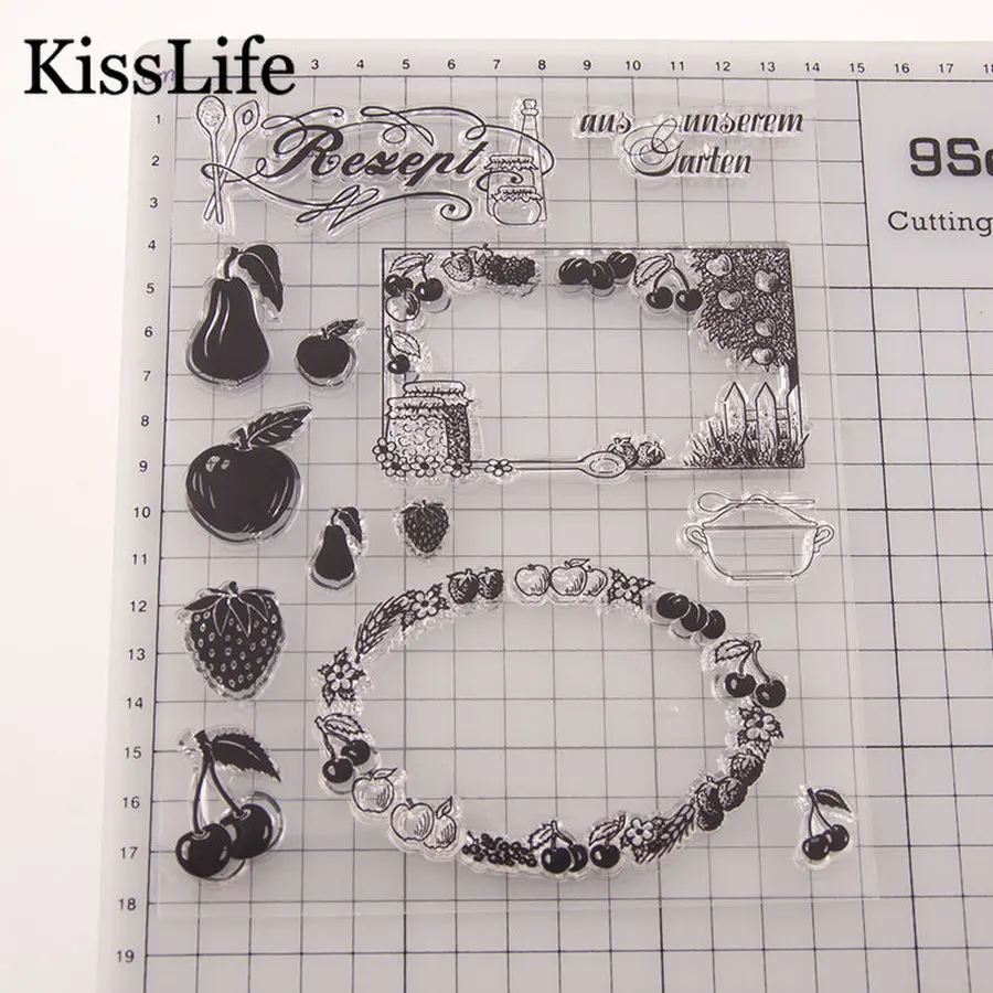 1 Sheet Fruit Apple Pineapple Vegetables Clear Rubber Stamps for Scrapbooking Card Making Christmas Craft |