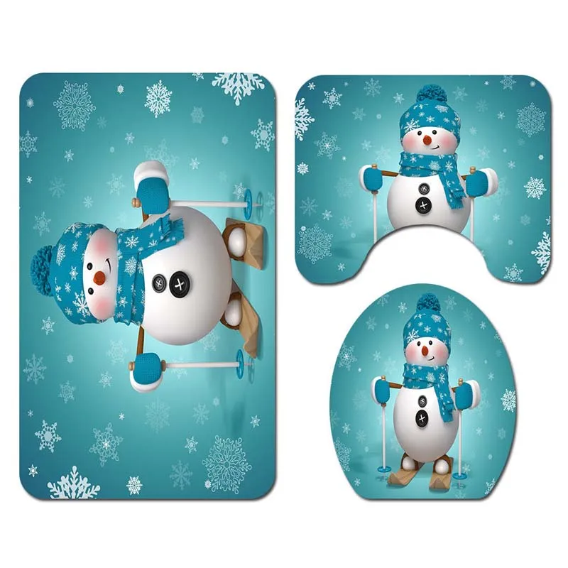 Toilet Cover set 10 Санта-Клаус, занавеска для ванной комнаты, сиденье для унитаза, рождественские украшения для дома, Navidad, рождественские подарки, новогодние коврики - Цвет: Toilet Cover set 10