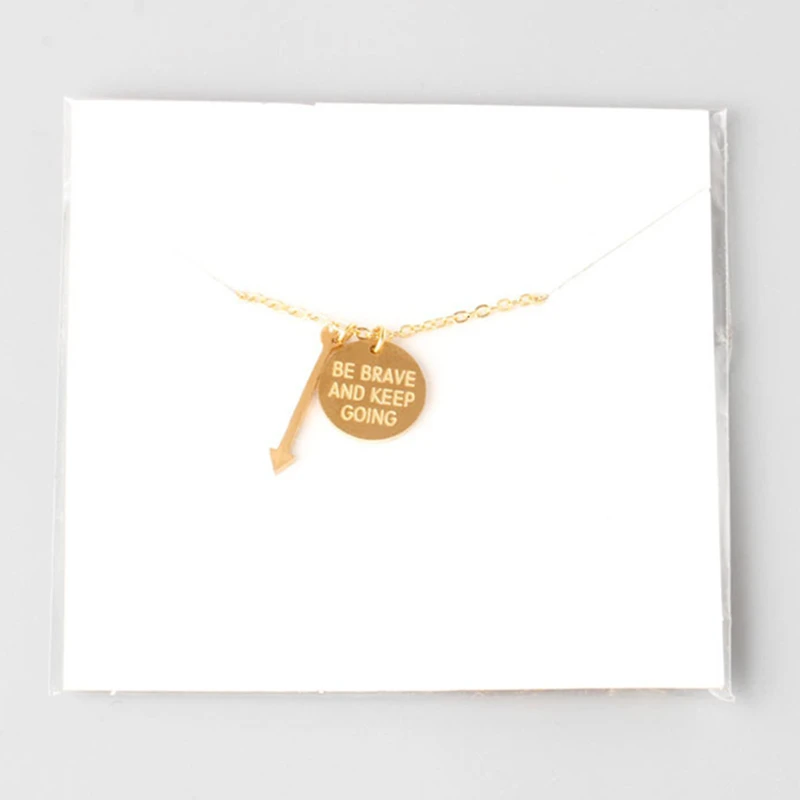 Вдохновляющее ожерелье со стрелкой в одно направление из нержавеющей стали|charm