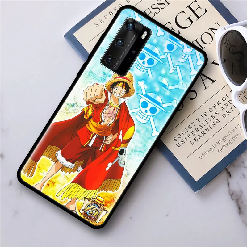 one piece monkey d luffy case for huawei p20 p40 lite e p30 pro p10 p smart z plus 2019 black silicone phone shell cover free global shipping