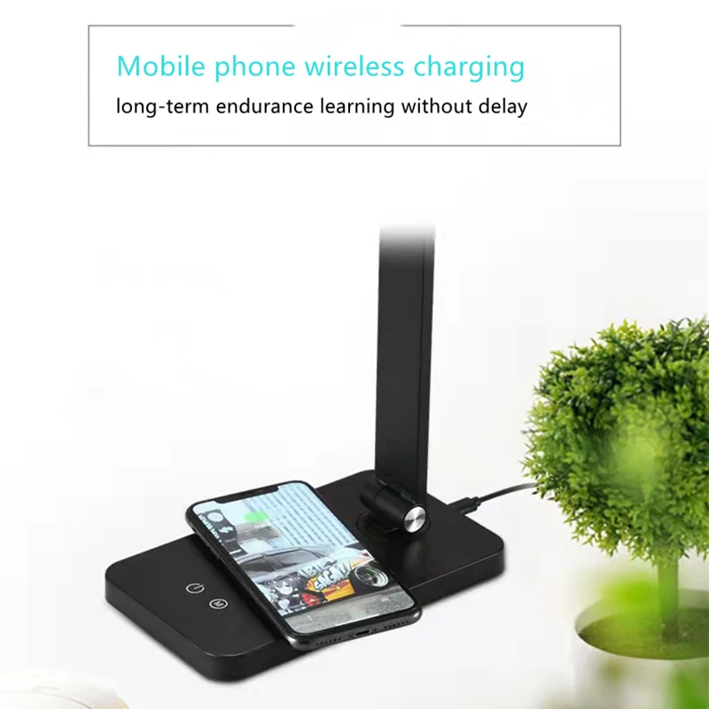 eye protection reading table led lamp wireless phone charging desk led light two in one table lamp free global shipping