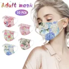 Модная одноразовая маска для лица, маска с цветочным принтом для взрослых, женская маска для лица с дизайном, маска для Хэллоуина, лица, маски