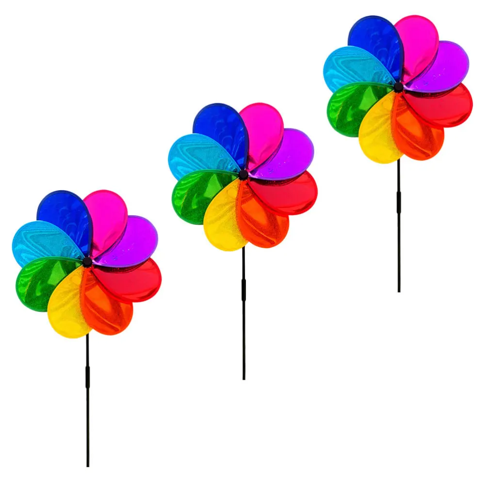 

3Pcs Windmill Decorative Kids Windmill Outdoors Decor Pinwheel Random Color