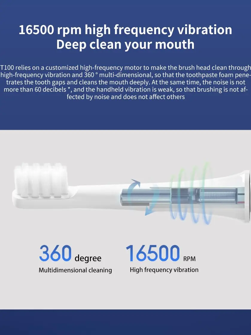 3PCS/lot XIAOMI MIJIA Sonic Electric Toothbrush Cordless USB Rechargeable Toothbrush Waterproof Ultrasonic Automatic Tooth Brush enlarge