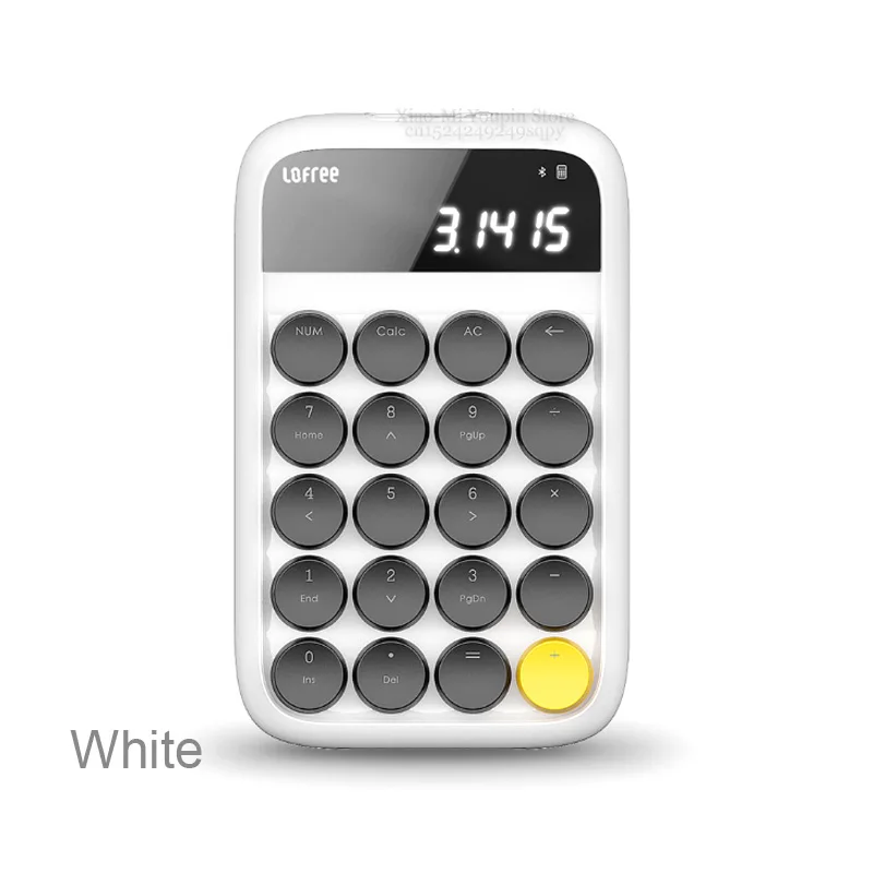 White Xiaomi Mijia Lofree цифровой калькулятор Bluetooth беспроводная клавиатура 20 клавиш клавиатура перезаряжаемые брелки для Windows/iOS/Android - Цвет: White