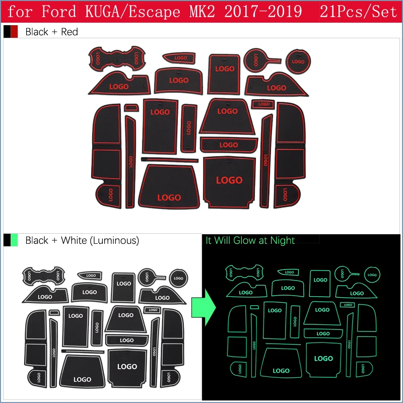 Противоскользящие резиновые коврики для подстаканников Ford KUGA 2017 2018 2019 Escape MK2 Facelift