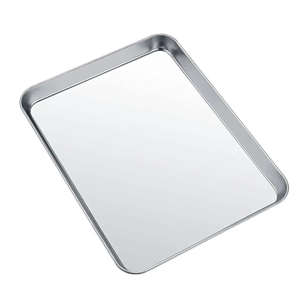 

Steel Baking Tray Steamed Sausage Dish Rectangle Storage Fruit Pizza Bakeware Pastry Tool Tray Plate Square Bread A3M4