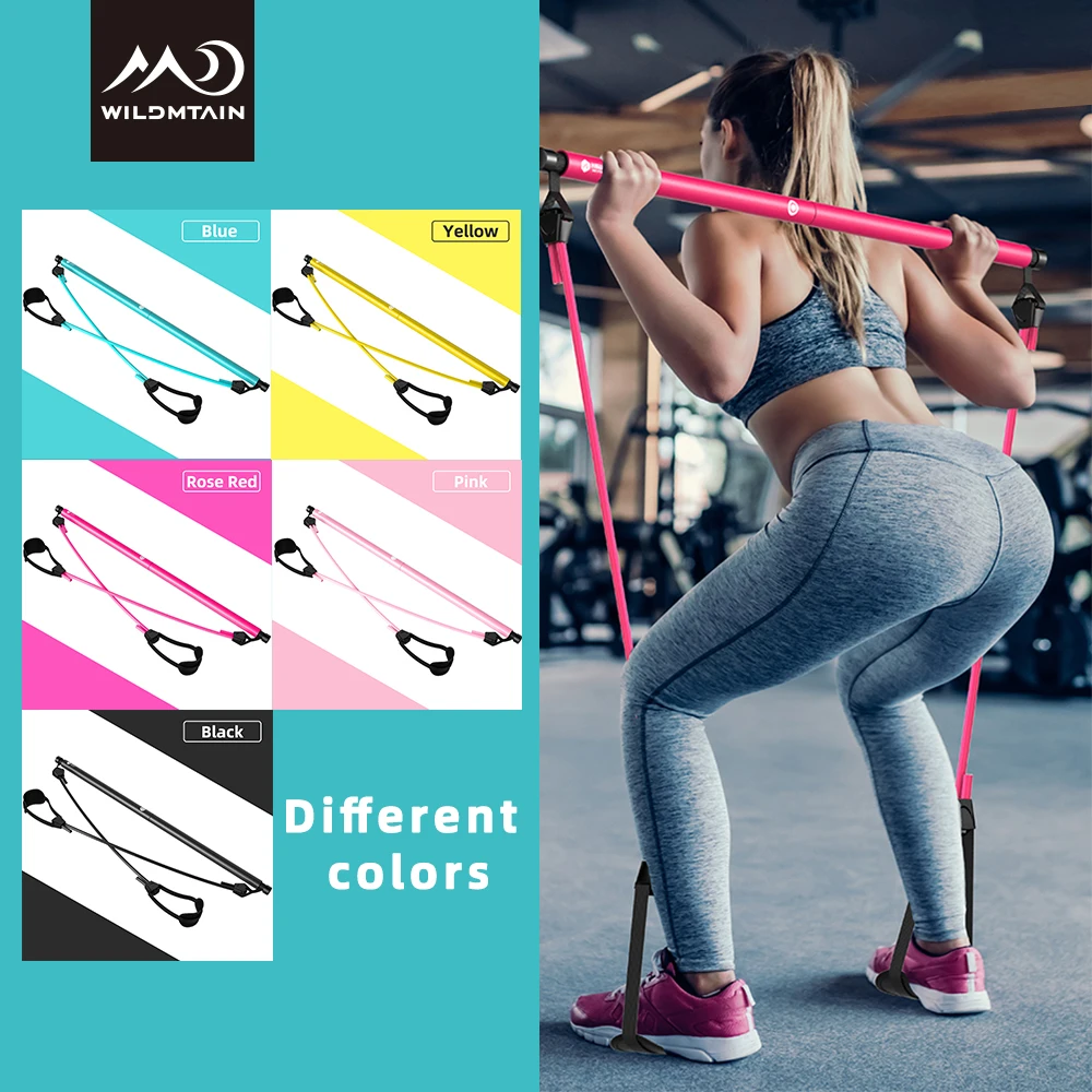 WILDMTAIN Pilates Bar Kit with Resistance Band Exercise Stick Toning Fitness Home Yoga Gym Body Workout |