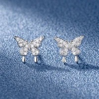 korean simple bow stud earrings exquisite crystal stud earrings charm womens leisure party jewelry wedding accessories