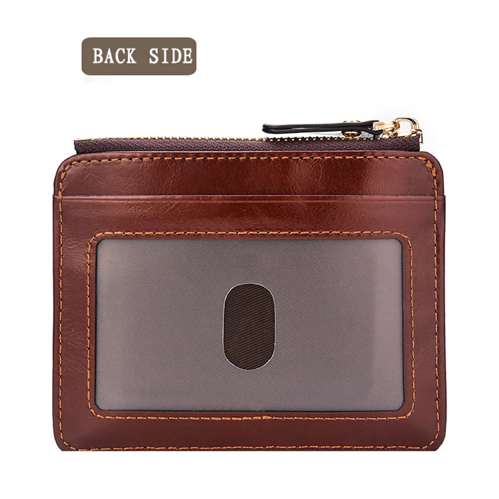 Мужской кошелек из вощеной кожи на молнии креативный Магнитный сумочка с