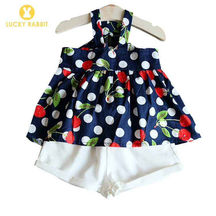 Топы с вишневым принтом красивая детская одежда для девочек жилет комплект из 2