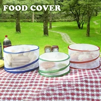 3pcs round food covers anti fly mosquito meal protector cover mesh table home using food cover kitchen gadgets cooking tools