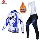 X-TIGER мужской зимний профессиональный комплект Джерси с длинным рукавом, теплый флисовый велосипедный костюм, одежда для велосипеда, комплект одежды, Майо Ciclismo