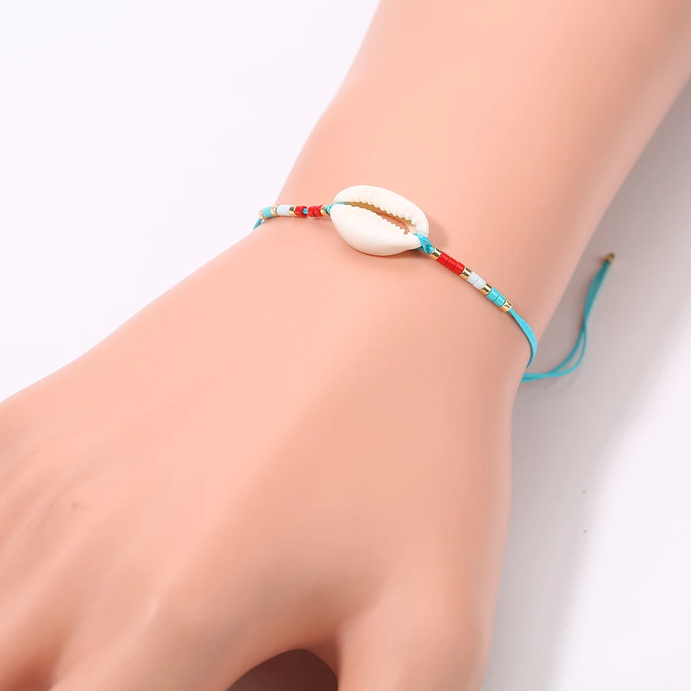 

Rttooas Miyuki Seed Beads Bracelet Boho Shell Bracelets Handmade Woven Friendship Women Gifts Adjustable Wrap Bracelet