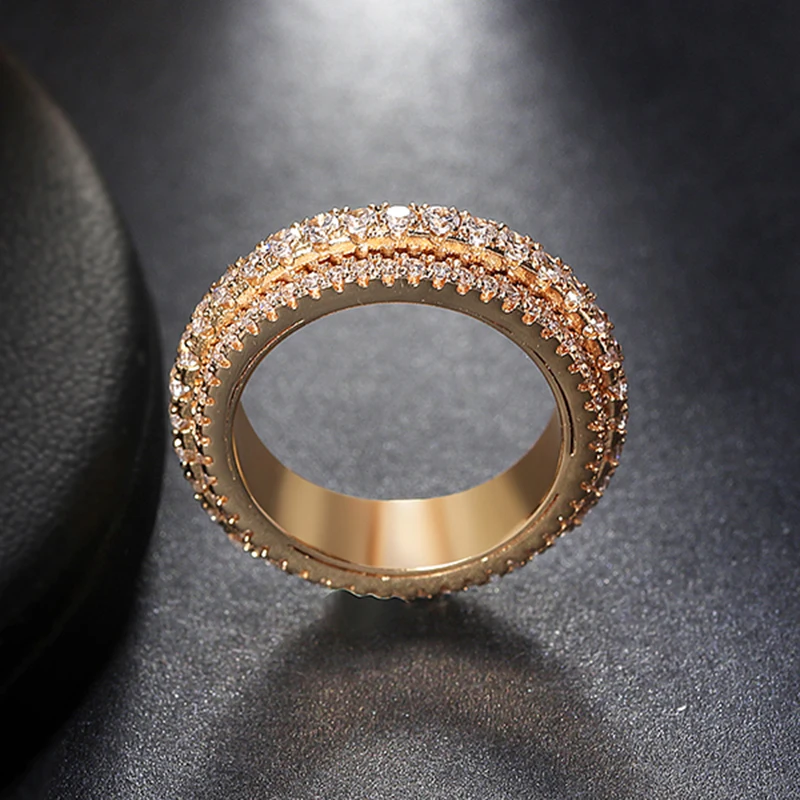 Золото Цвет дизайн с двумя слоями вращающимся кольцом классический Для женщин