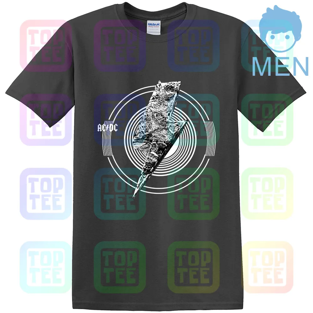 AC/DC Мужская Однотонная футболка черная - Цвет: MEN-DARK GRAY