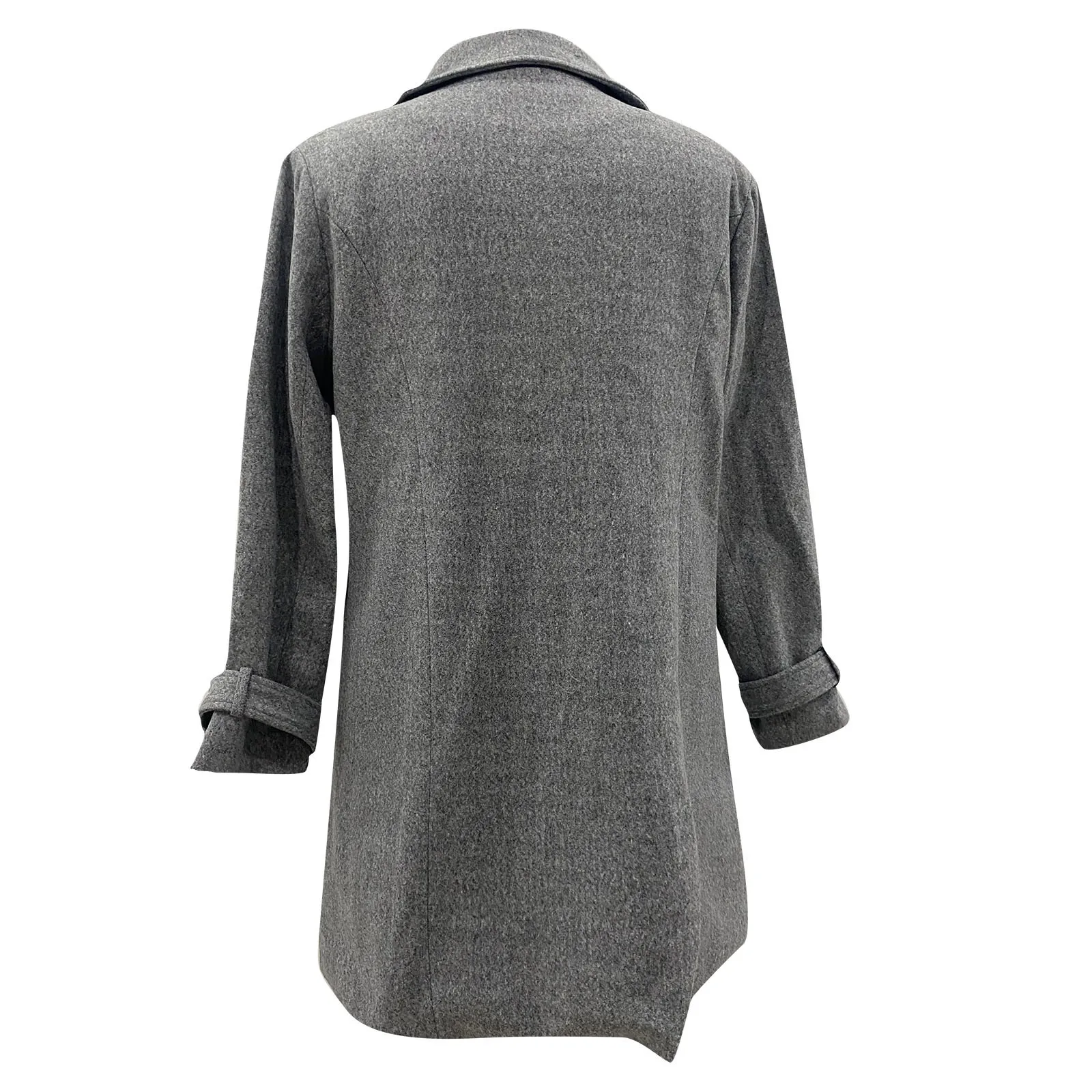 

Women Fashion Long Sleeve Woolen Lapel Solid Color Long Jacket Coat ropa mujer invierno 2020 chamarras para mujer