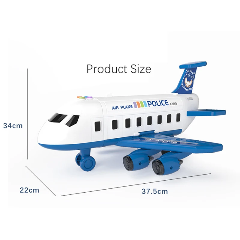 QWZ новый самолет деформация музыка имитация трек инерция детская игрушка Большой